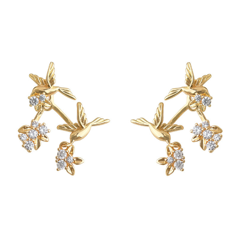 Multiple Ways To Wear Flying Bird Inlaid Zircon Fashion High Earrings