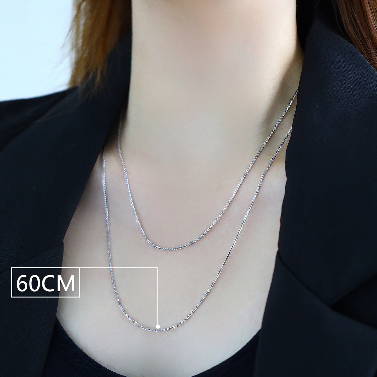 Women's Sier Adjustable Chopin Chain Pull Love Necklaces