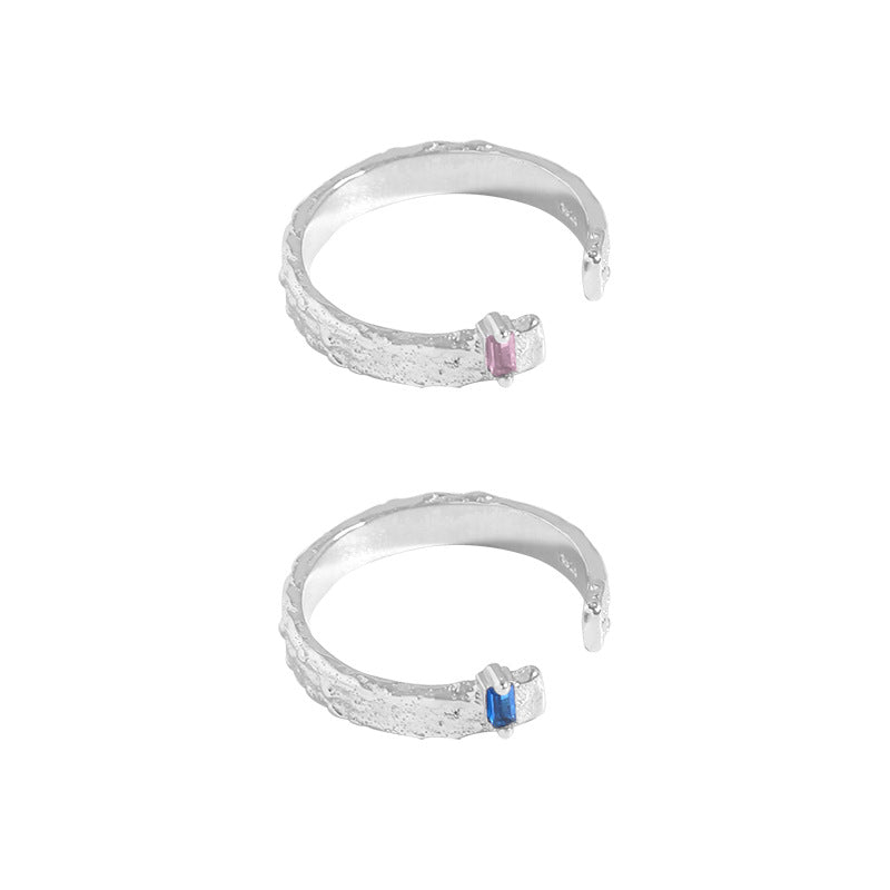 Women's Niche Design Versatile Personality Texture Blue Rings