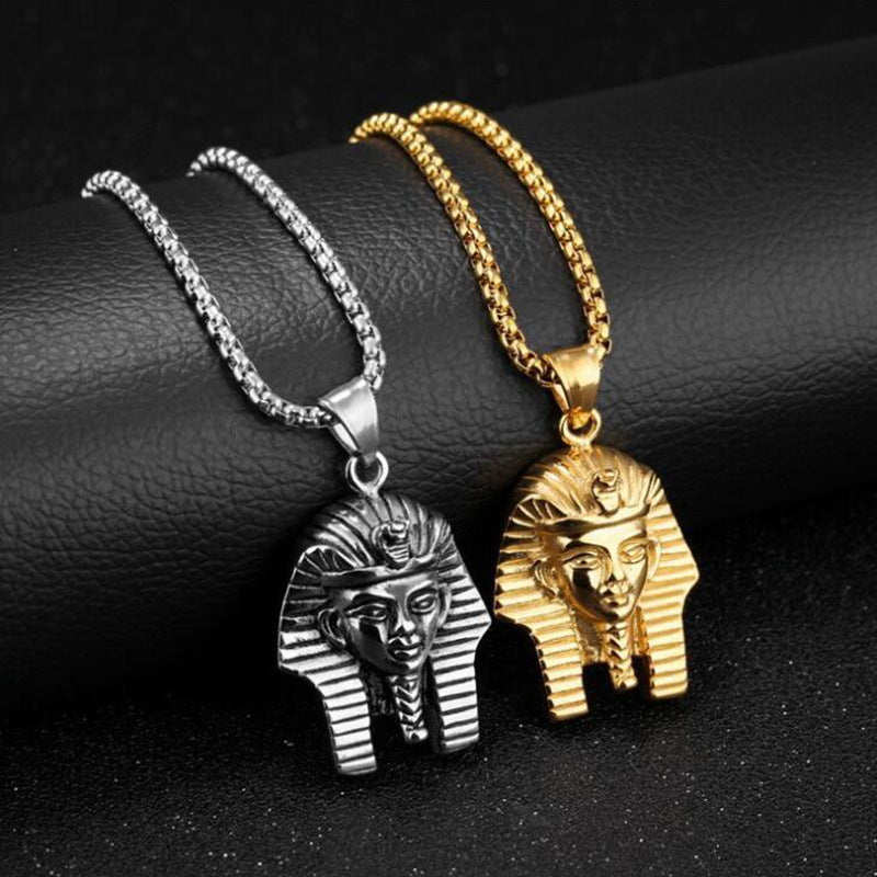 Men's Fashion Retro Titanium Steel Egyptian Pharaoh Necklaces
