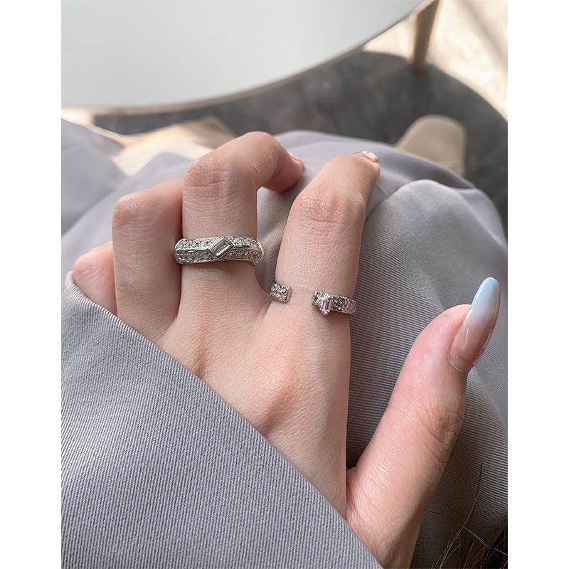 Women's Niche Design Versatile Personality Texture Blue Rings