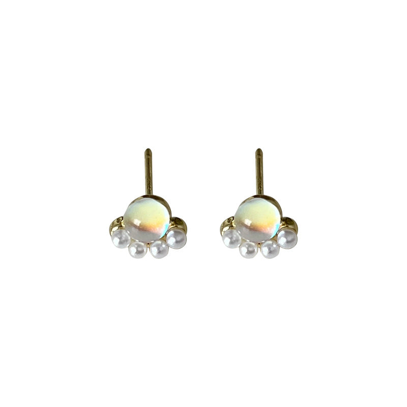 Needle Simple Temperament Kitten's Paw Pearl Female Trendy Cute Stud Earrings
