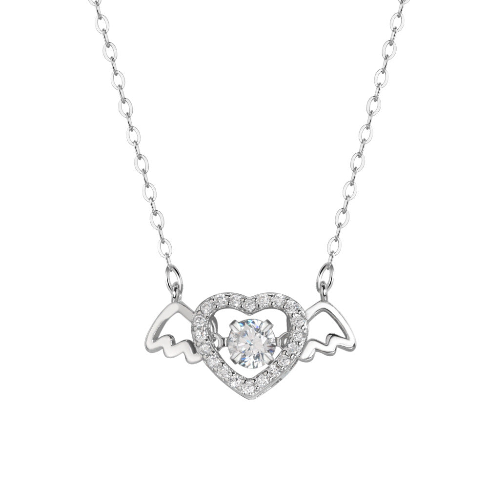 Women's Angel Simple Pulsatile Heart Love Smart Necklaces