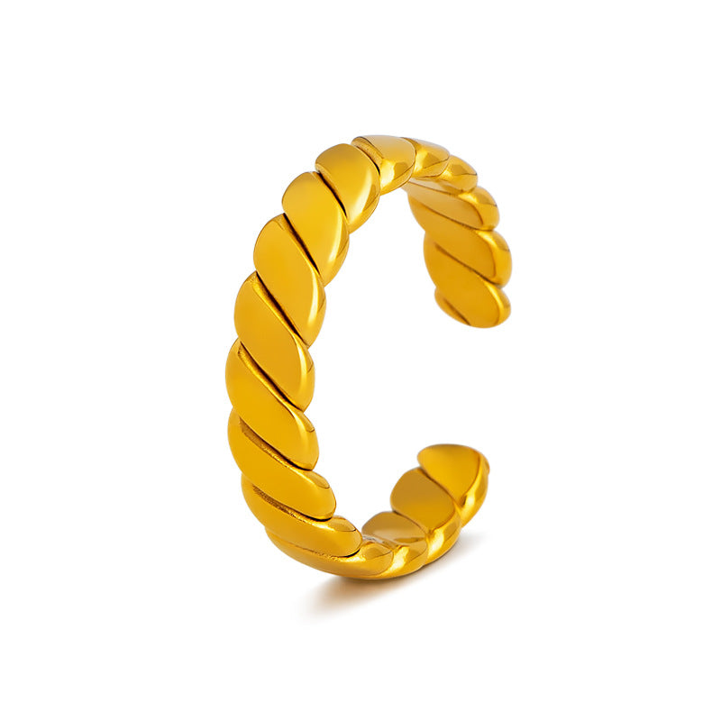 High-grade Titanium Steel Wheat Female Light Luxury Minority Design Rings