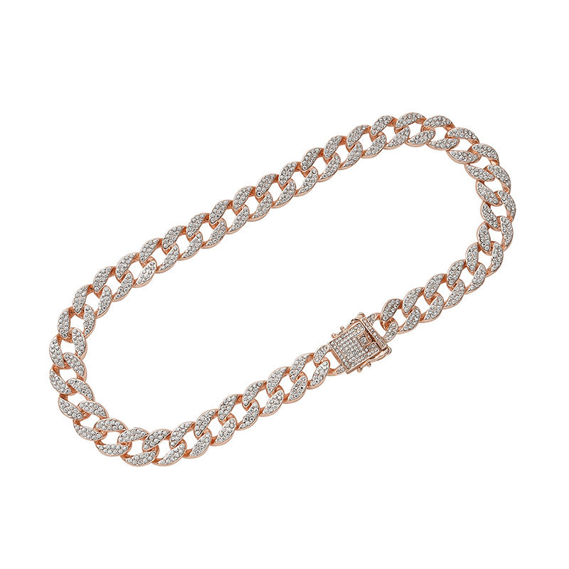 Women's & Men's Cuban Link Chain Ornament Alloy Diamond Necklaces
