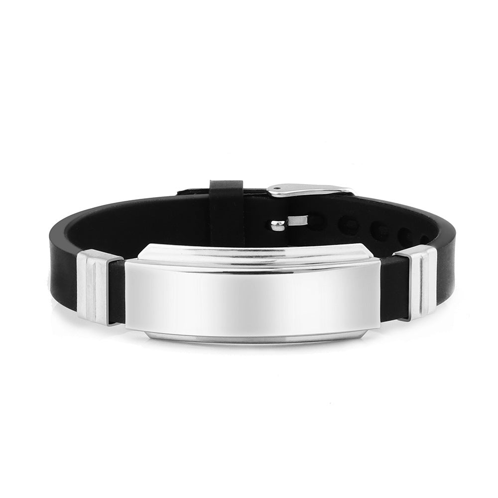 Steel Silicone Strap Father's Day Gift Bracelet