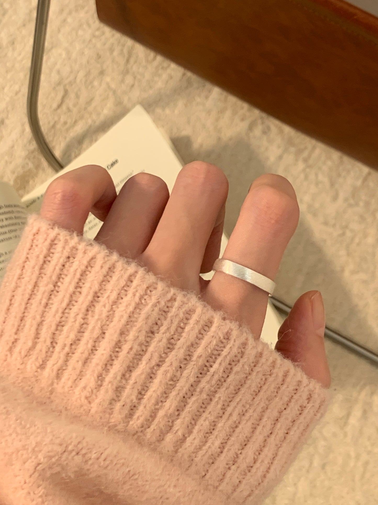 Women's Frosted Love Heart-shaped Combination Simple Daily Rings