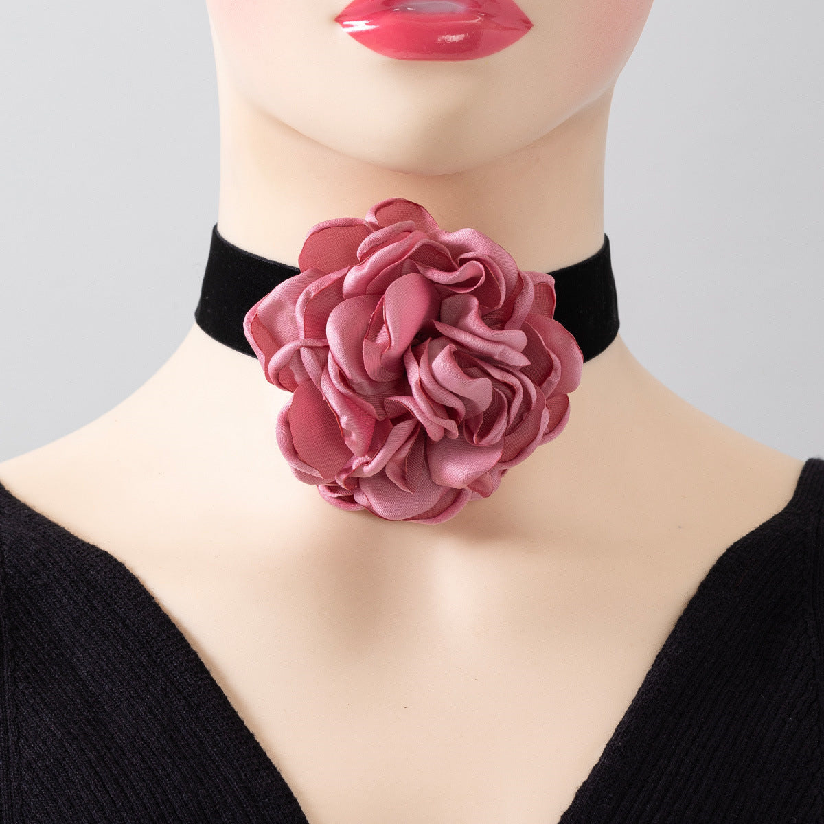 Women's Red Flower Plus Size Jewelry Fashionable Necklaces