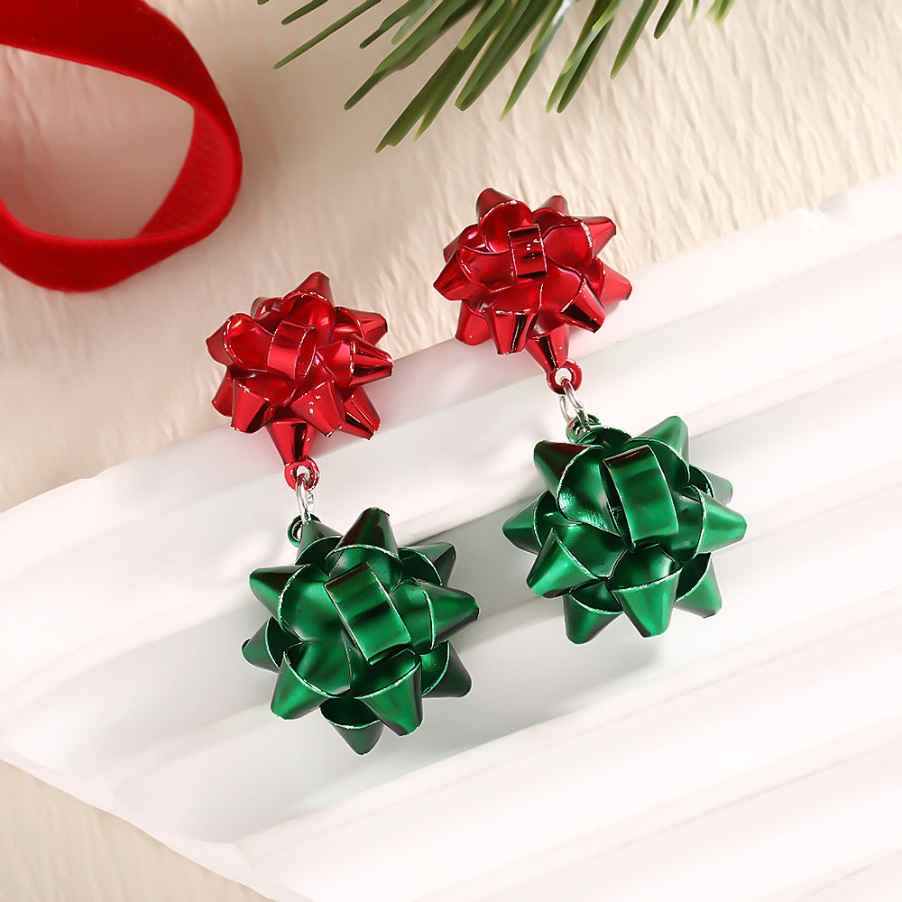 Fashion Elk Tree Snowflake Rhinestone Personalized Stud Earrings