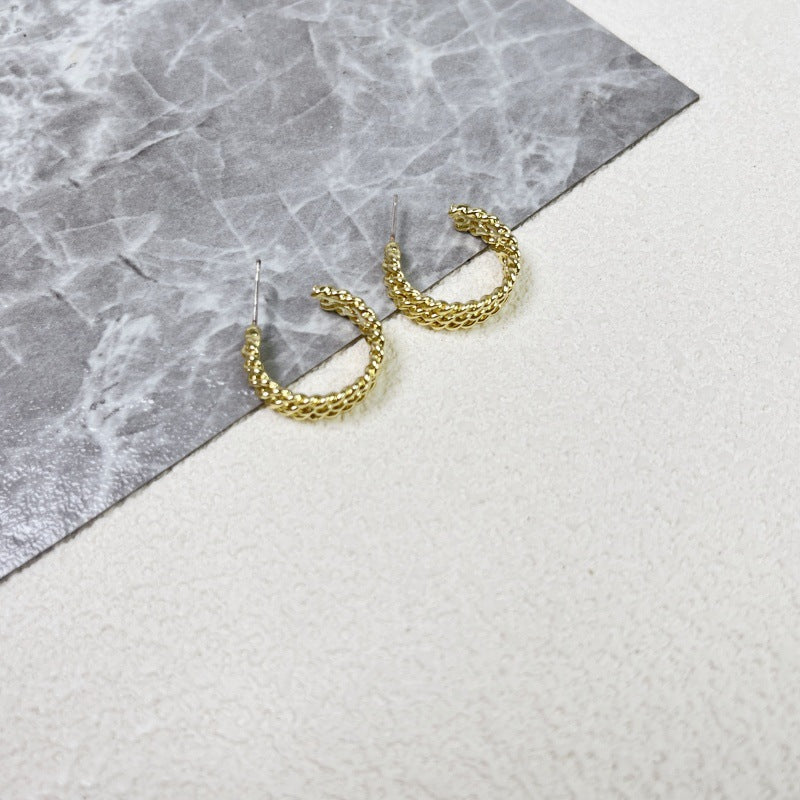 Women's Sier Needle Retro Geometric Metal Design Earrings