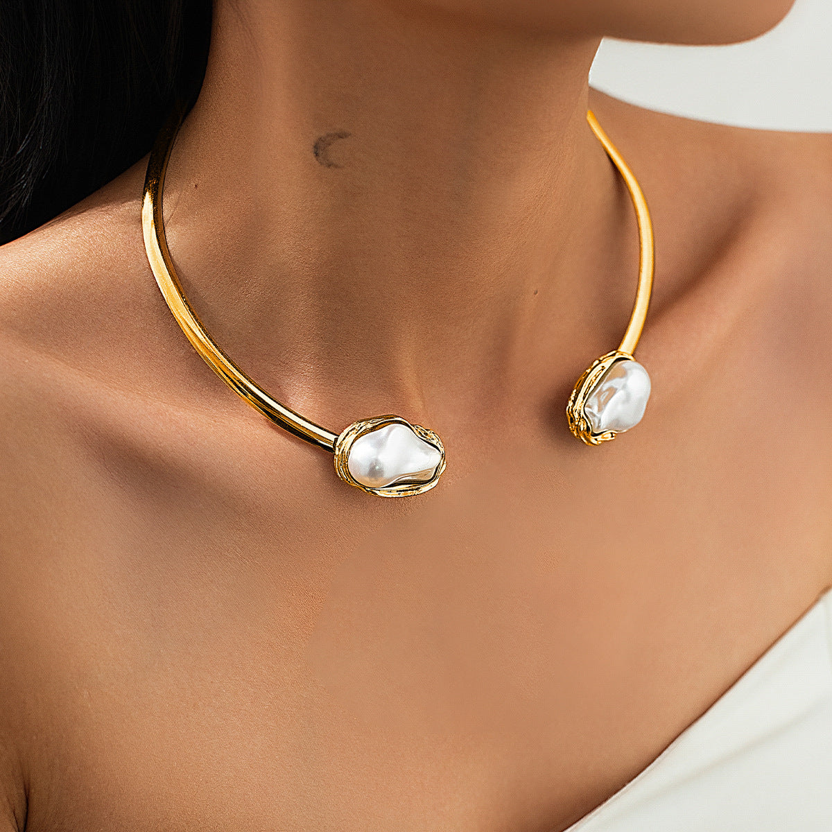 French Baroque Shaped Pearl Retro Minority Necklaces