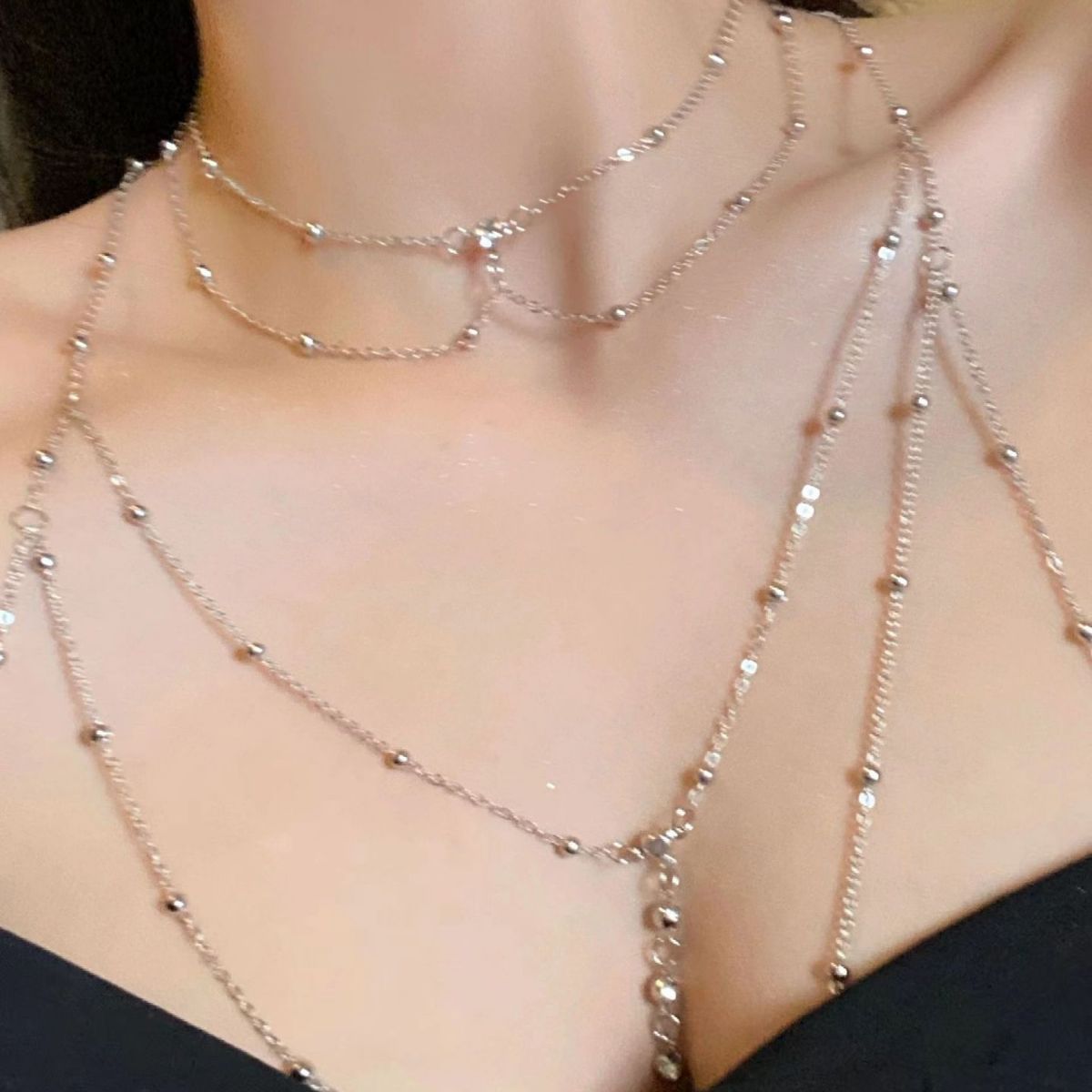 Women's Fashion Diamond Garden Bead Body Charm Necklaces