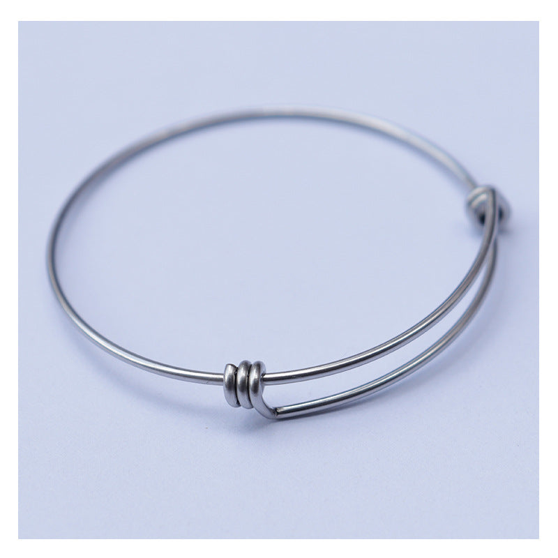 Simple Stainless Steel Adjustable Korean Style Single Open Bracelet