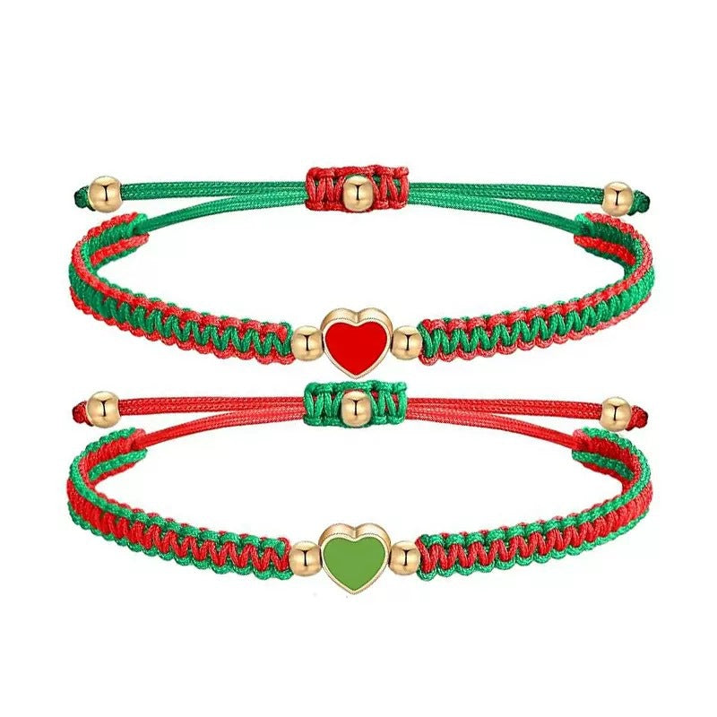 Hand-woven Alloy Love Adjustable Couple Band Bracelet