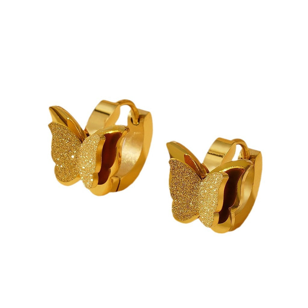 Butterfly Clip Female Temperamental Popular Do Not Fade Gold Light Ear Buckle