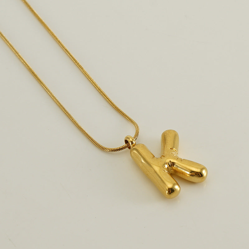 Bubble Letter Snake Bones Chain Titanium Steel Necklaces