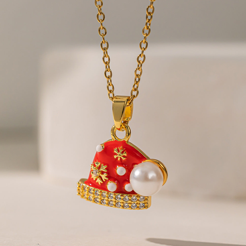 Women's Christmas Series Personality Cute Fashion Snowman Necklaces