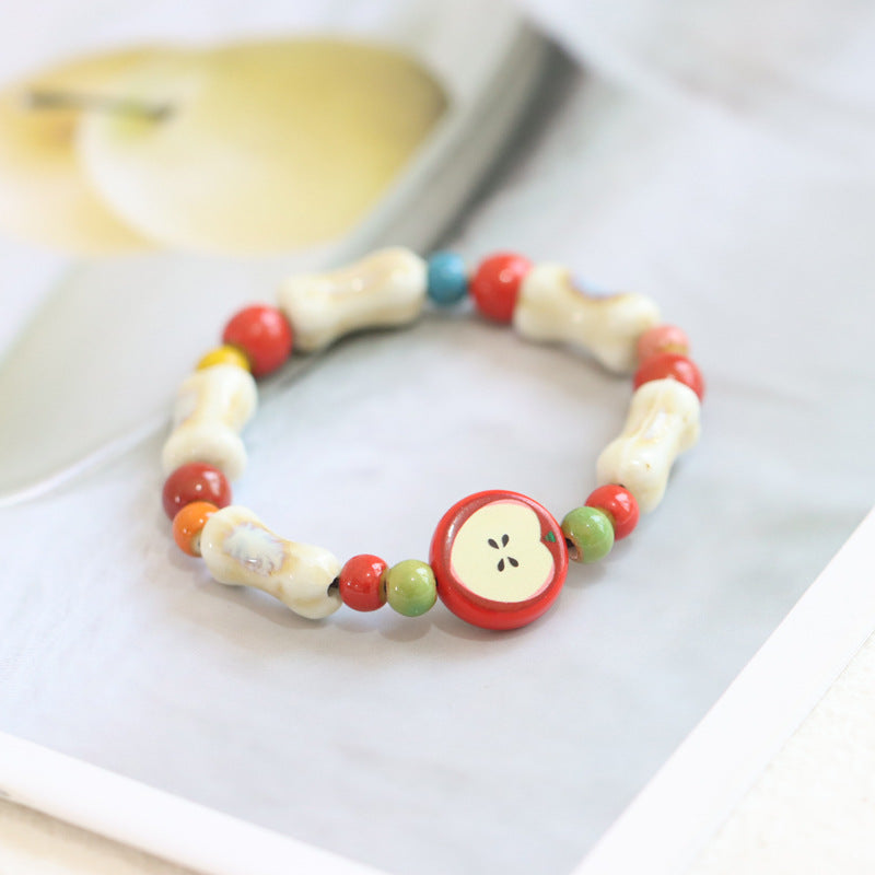 Fresh Ceramic Christmas Apple Lovers Festive Bracelets