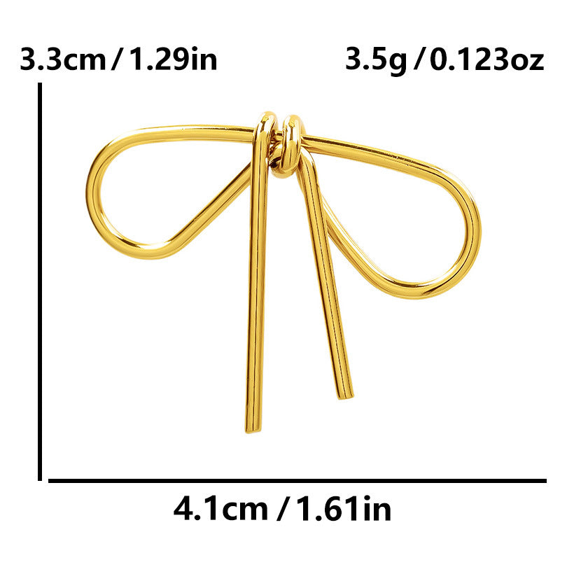 Steel Titanium No Fading Bow Gold Pendants