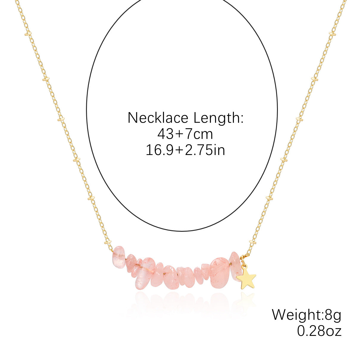 Women's Bohemian Color Gravel For Natural Stone Necklaces