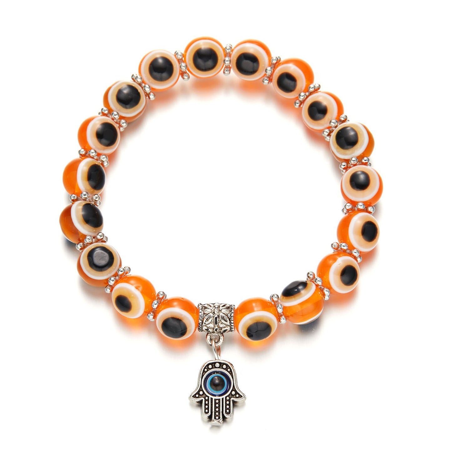 Fashion Creative Palm Eyes Devil's Eye Elastic Beaded Bracelets