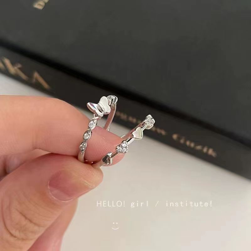 Girlfriends Love Butterfly Set Female Niche Design Index Finger Rings
