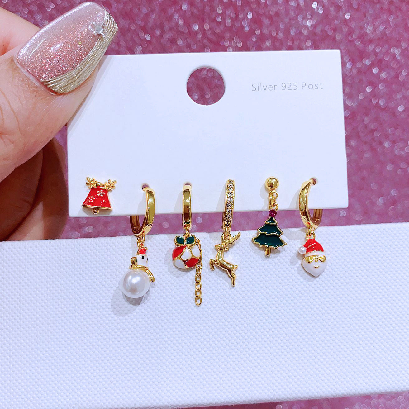 Christmas Series Ear Copper Plated Gold Earrings