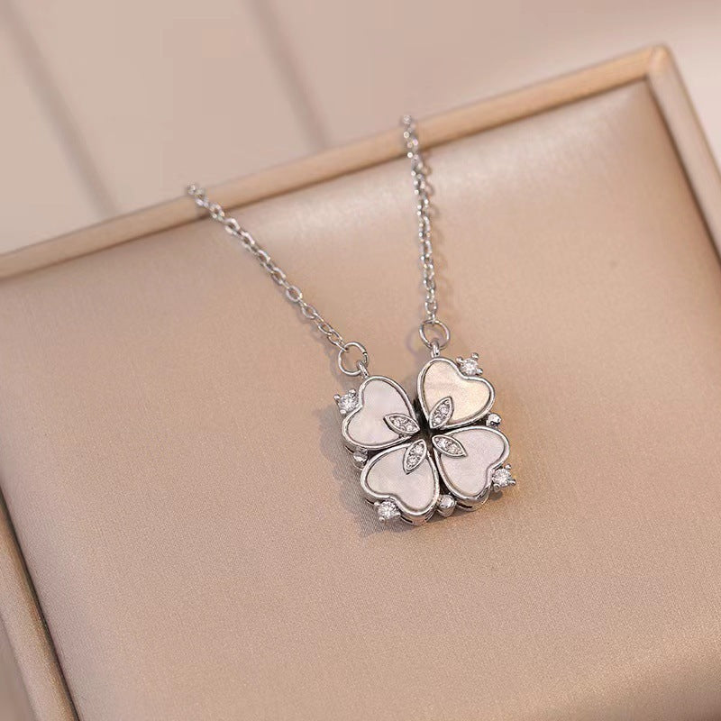 With Hearts Four-leaf Flower Love Deformation Design Necklaces