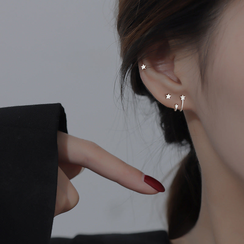 Women's U-shaped Star Ear Simple Five-pointed Sleeping No Need Earrings