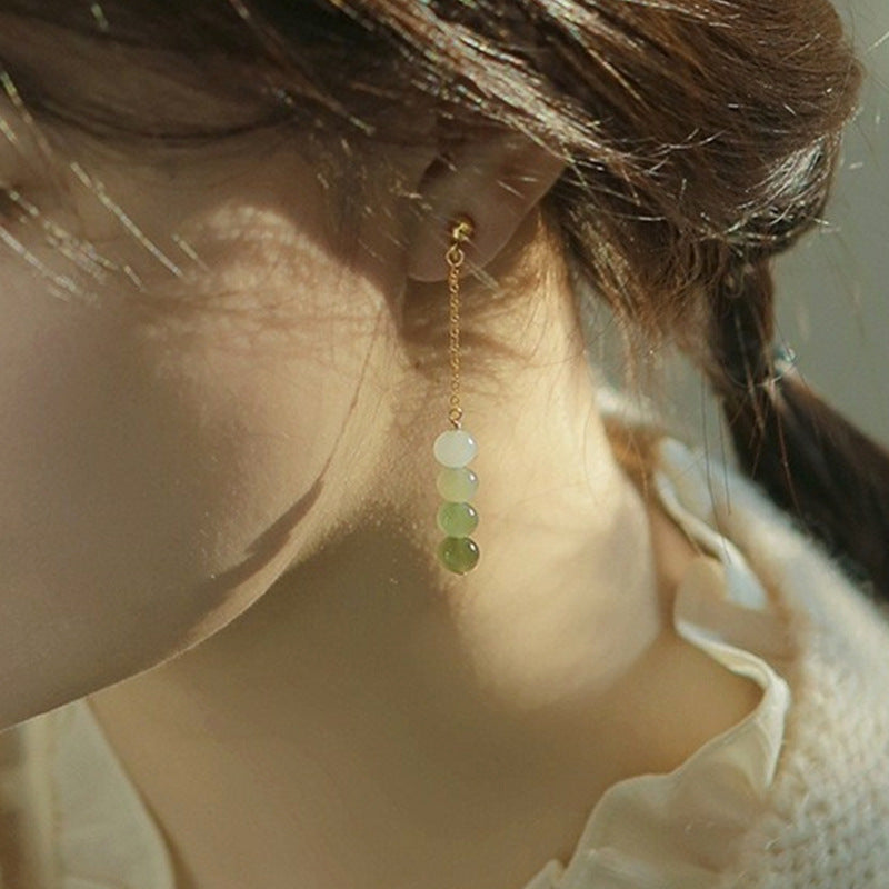 Jade Light Luxury High-grade Ear Clip Mosquito Earrings