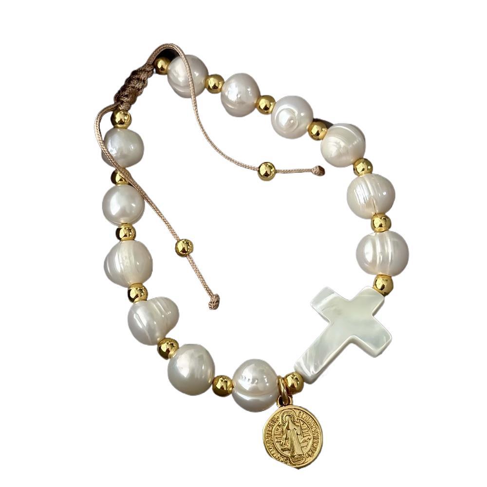 Coin Freshwater Pearl Mysterious Totem Adjustable Bracelets