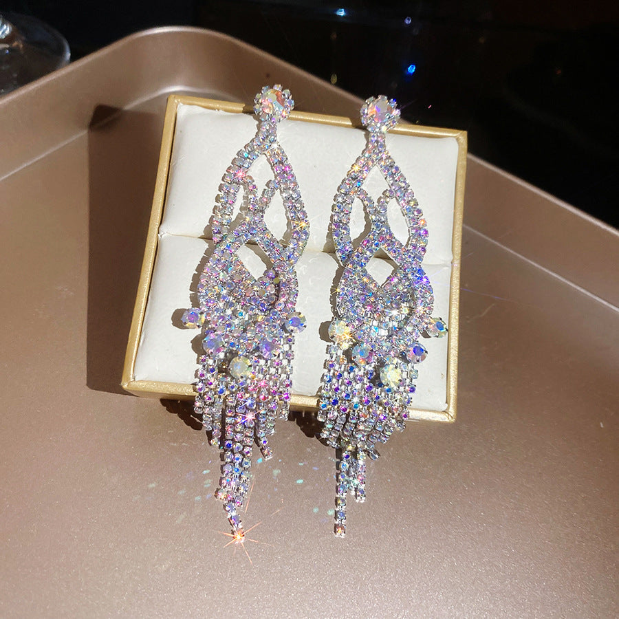 Women's Sier Diamond Tassel Light Luxury High-grade Simple Rings