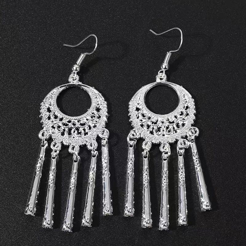 Imitation Miao Sier Ethnic Style Peacock Earrings