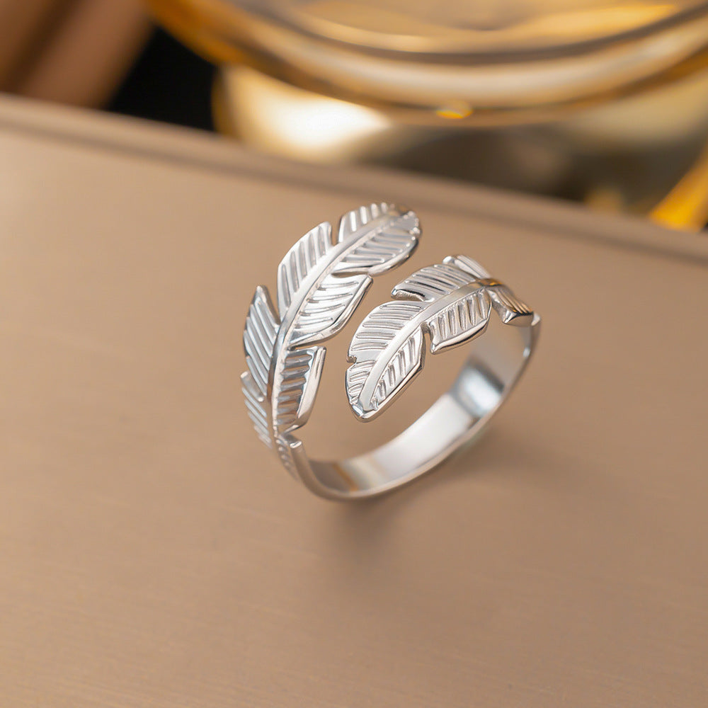 Steel Color Fashion Stainless Simple Geometric Rings