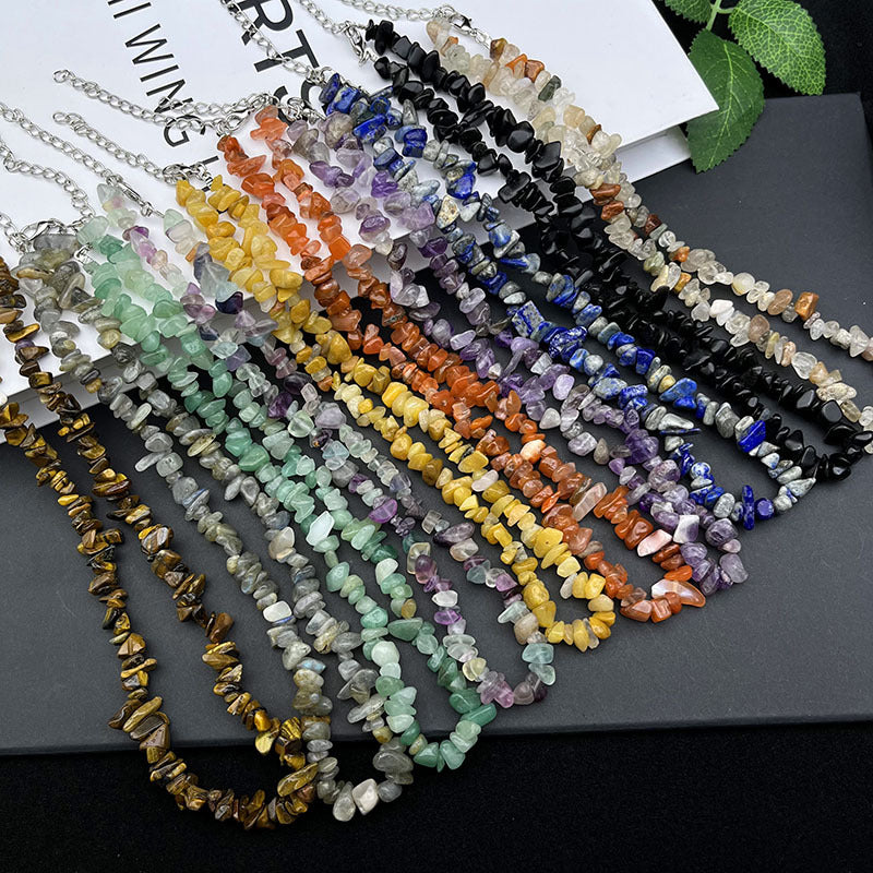 Gravel Style Neck Chain Bohemian Agate Necklaces
