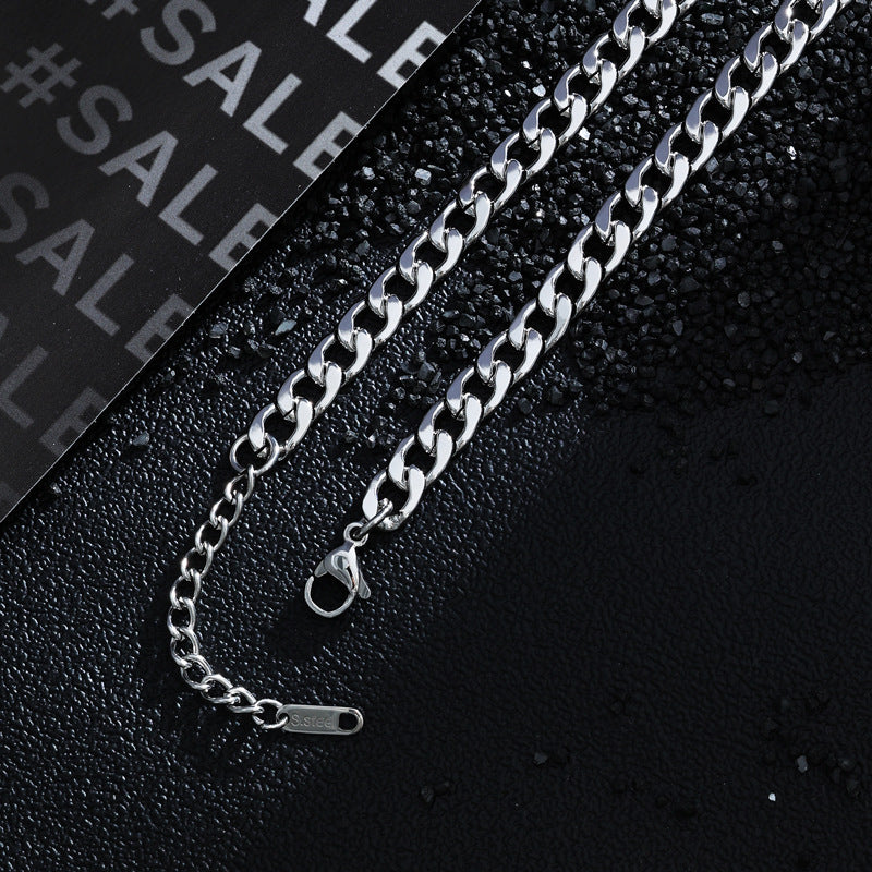 Women's & Men's Fading Cuban Link Chain Hip Hop Versatile Stainless Necklaces