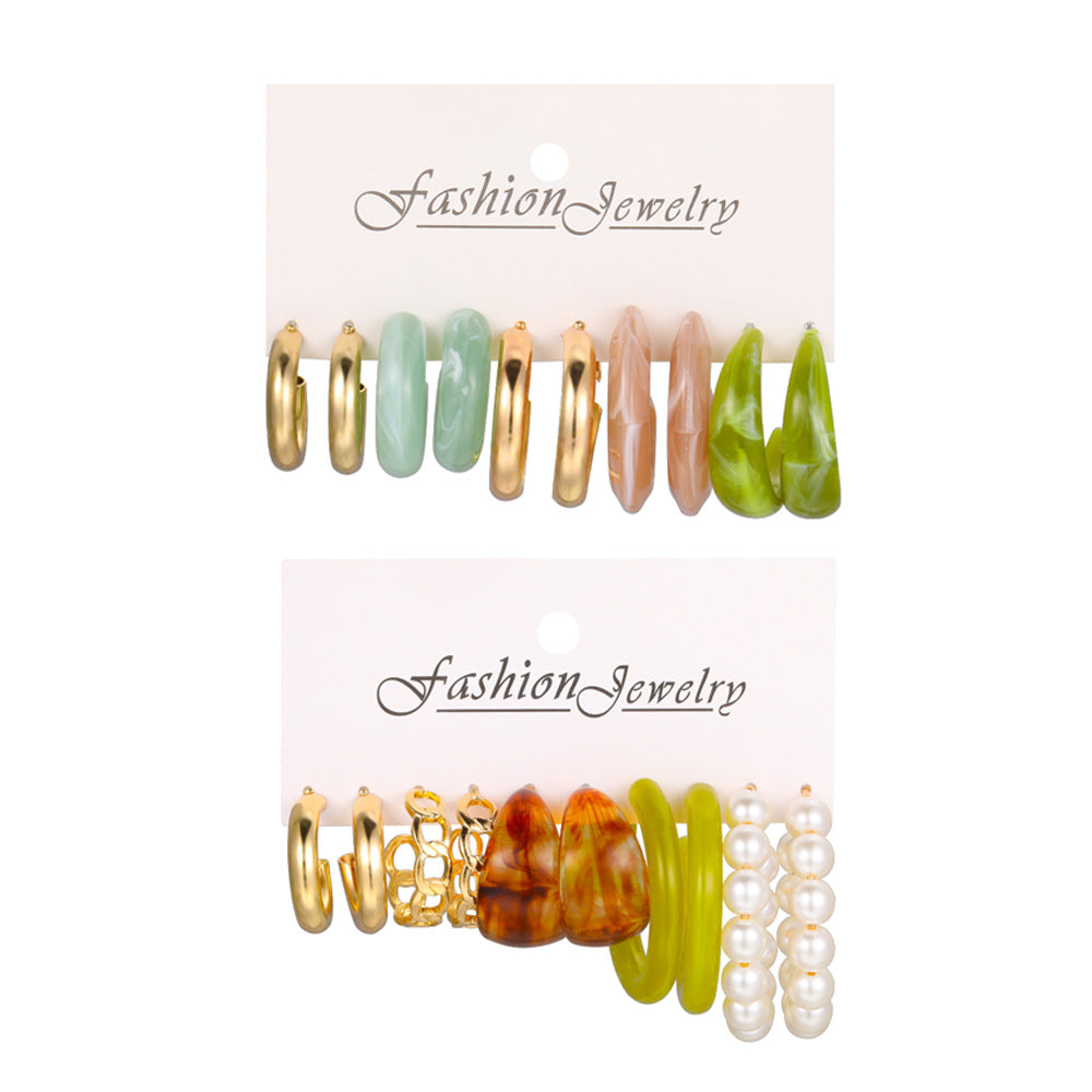 Imitation Pearl Resin Type Creative Elegant Earrings
