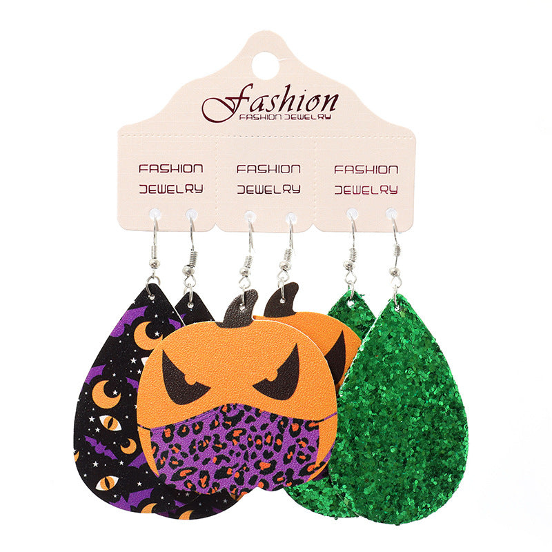 Suit Halloween Exaggerated Pumpkin Alien Gift Funny Earrings