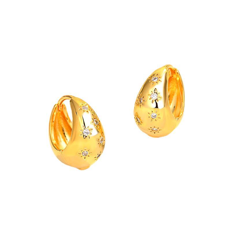 Women's Style Advanced Sensitive Surface Water Drop Ear Clip Rings