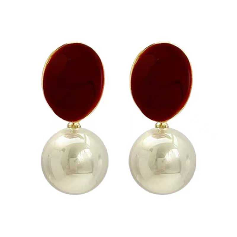 Glaze Geometric Light Luxury Ear Clip High-grade Earrings