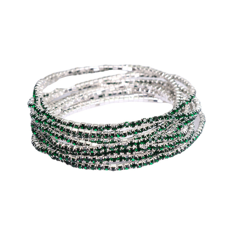 Diamond Claw Chain Colorful Crystals Simple Bracelets