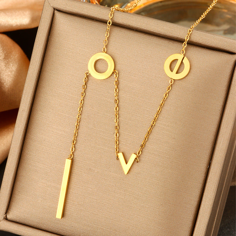 Fresh Titanium Steel Short Pearl High-grade Necklaces
