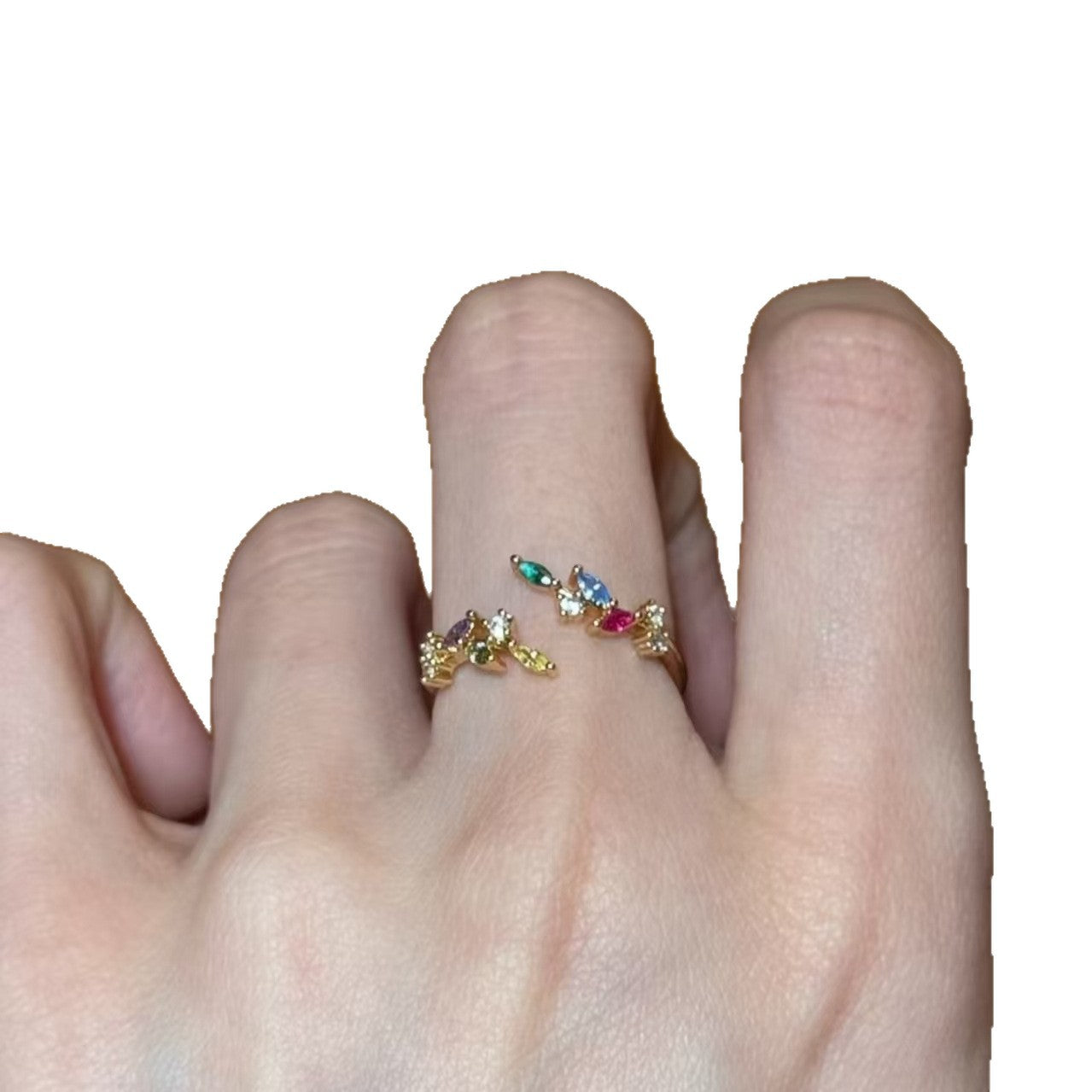 Rainbow Flash Color Female Exquisite Unique Design High-grade Ring