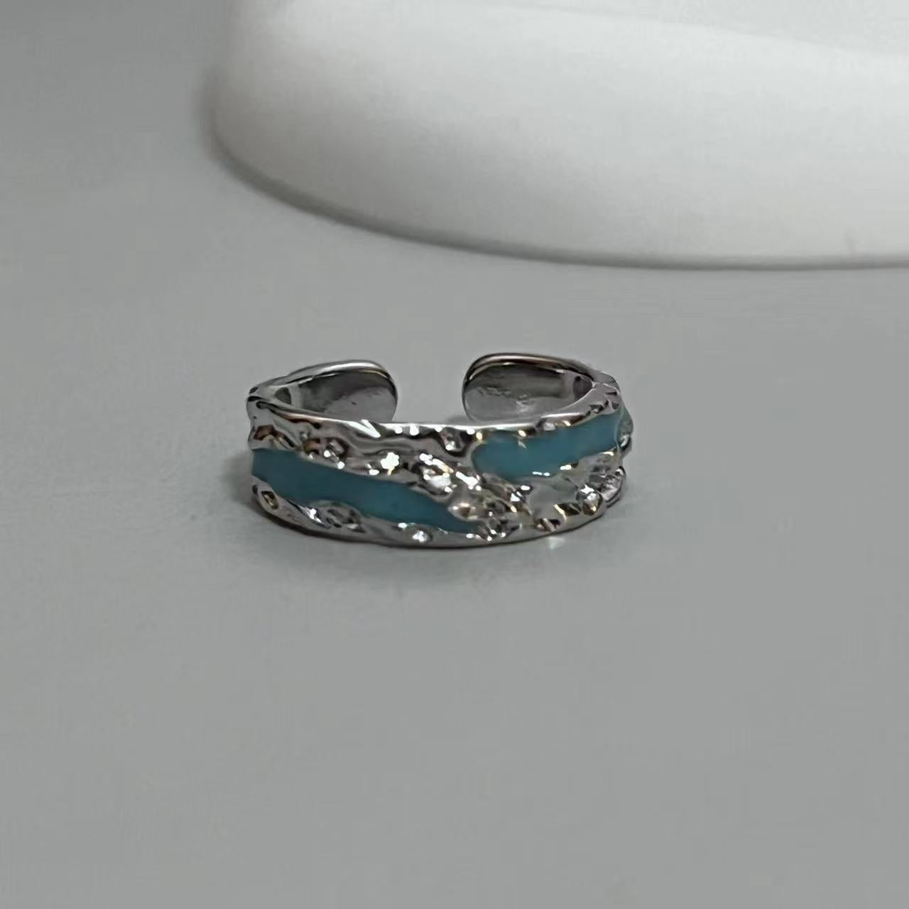 Blue Sea Drowning Whale Epoxy Opening Rings