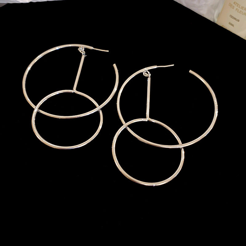 Women's Sier Pin Ear Personalized Minority Elegant High-grade Geometric Earrings