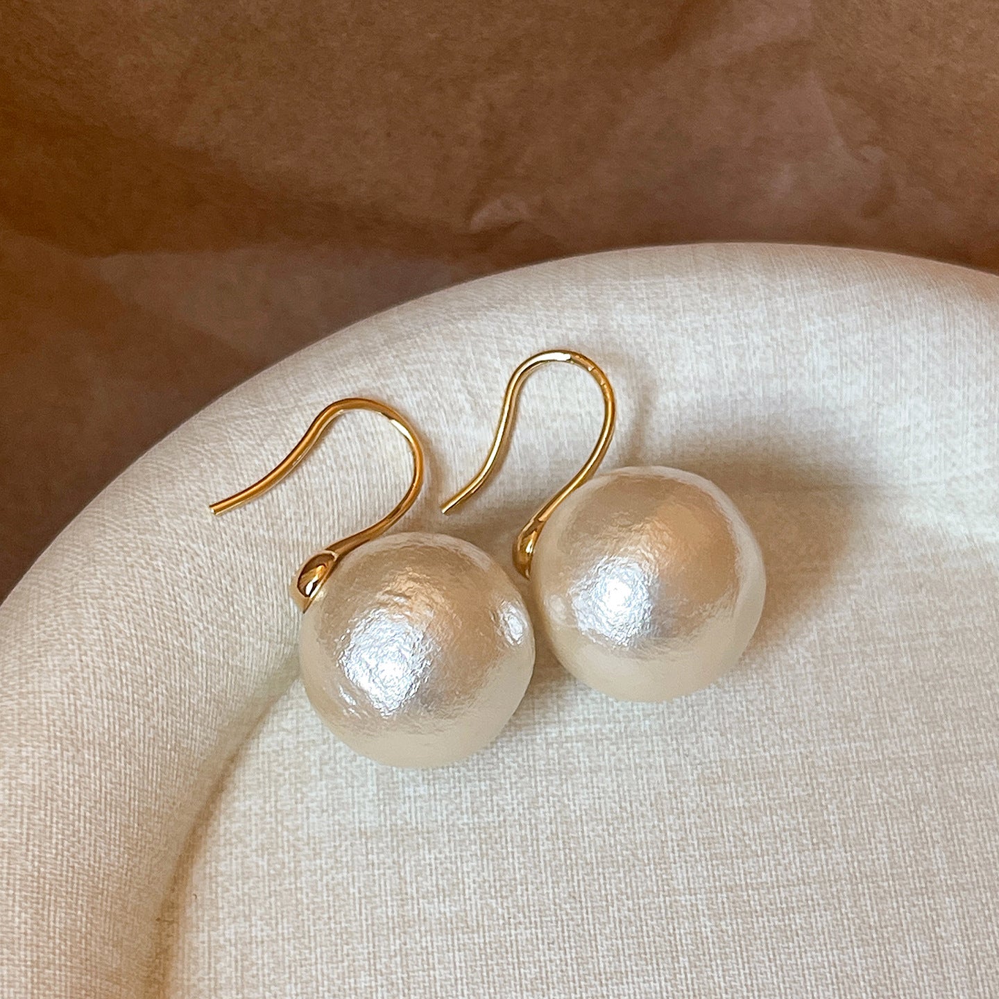Women's Cotton Pearl Ear Hook High-grade Light Luxury Temperament Rings