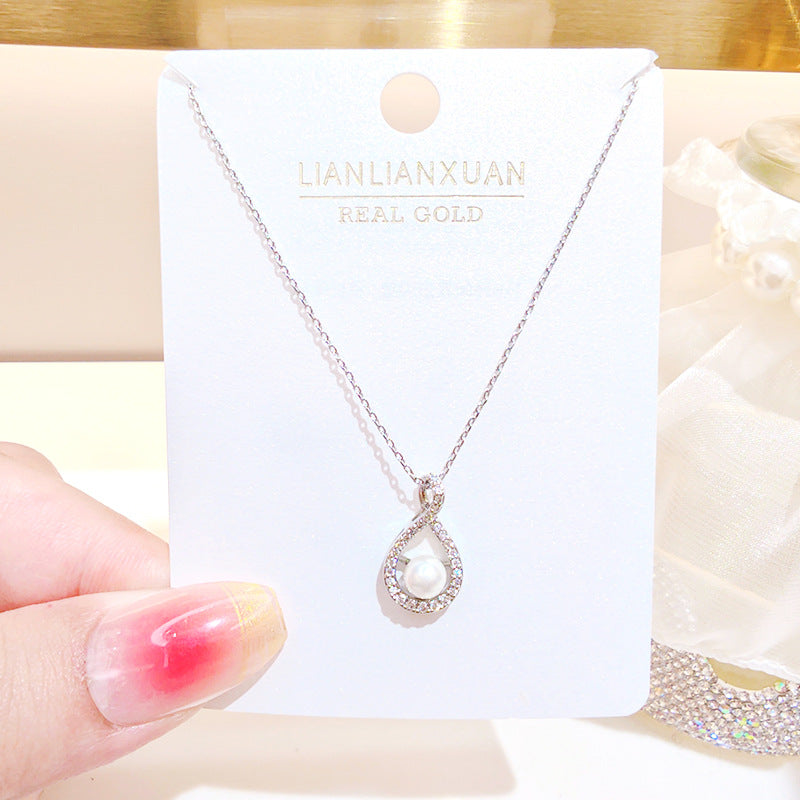 Women's Copper Summer High-grade Simple Refined Zircon Gold Necklaces