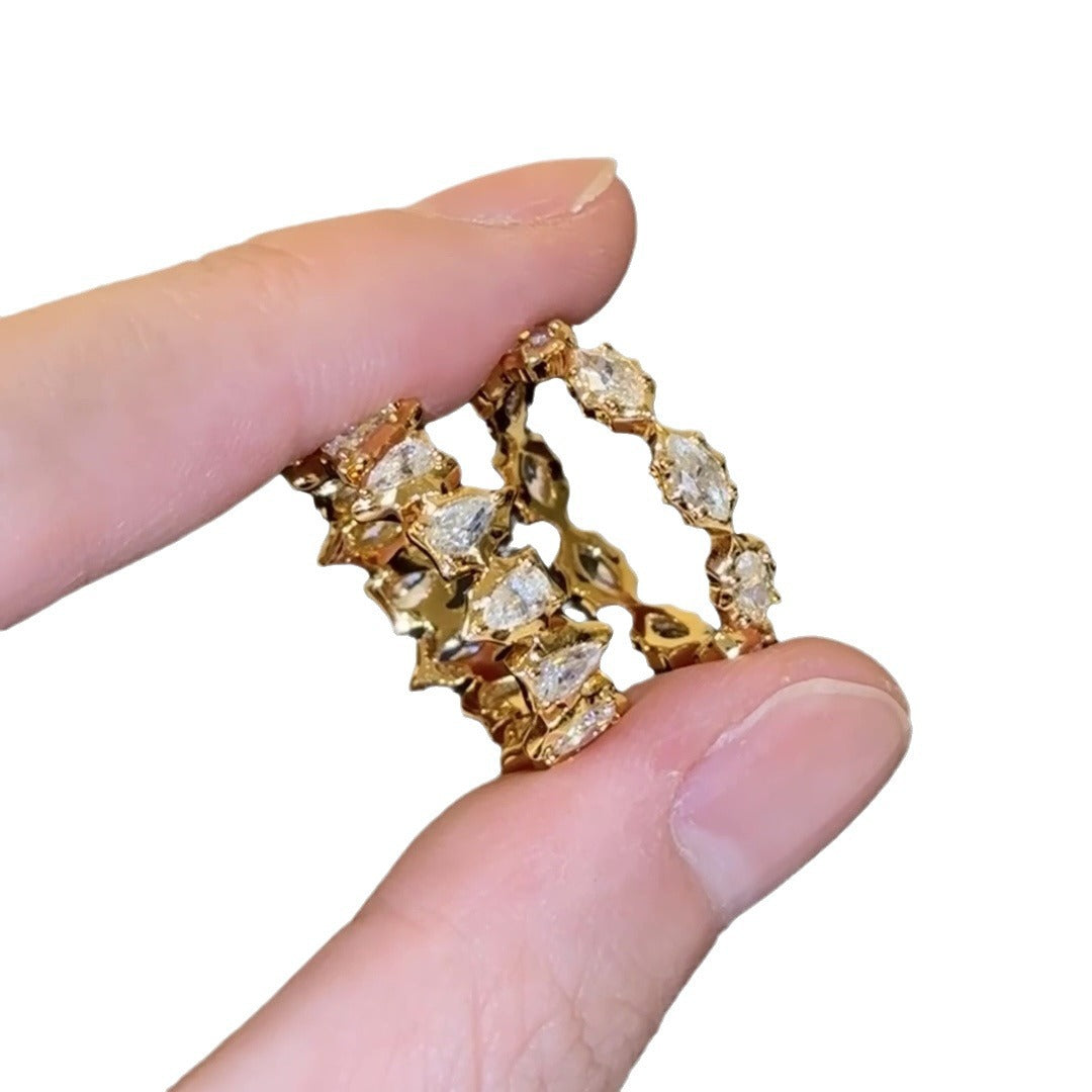 Lux Exquisite Full Diamond Horse Eye Rings