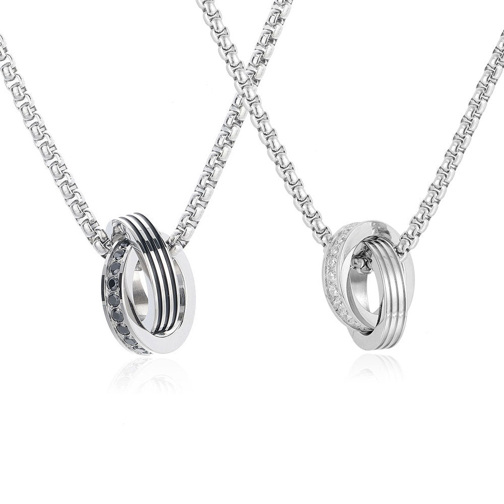 Women's & Men's Personality Buckle Double Minimalist Hip Hop Sweater Necklaces