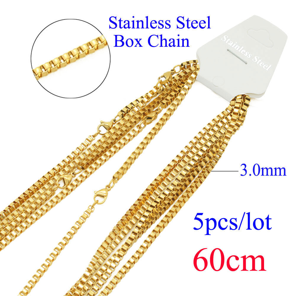 Steel Hemp Flowers Chain Curb Titanium Pearl Box Necklaces